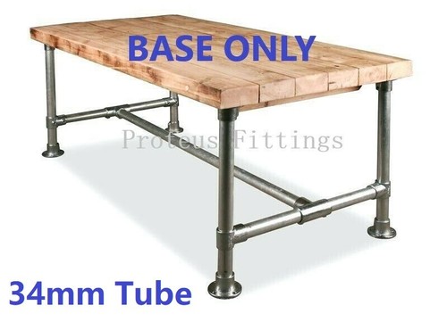 Galvanised tube clamp table - galvanised,